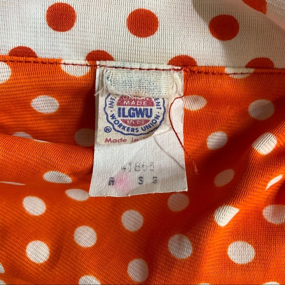 Vintage 60s 70s polka dot polyester dress set - Picture 6 of 11